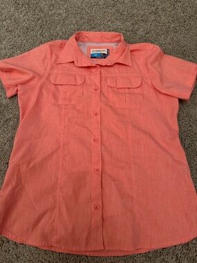 Magellan Outdoors Coral Short Sleeve Button Front Shirt
